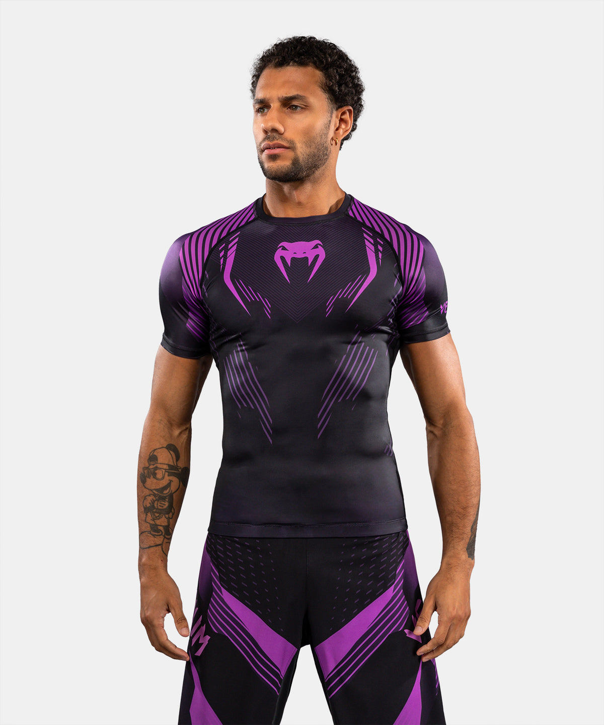 Venum No-Gi 6.0 Short Sleeve Rashguard - Black/Purple