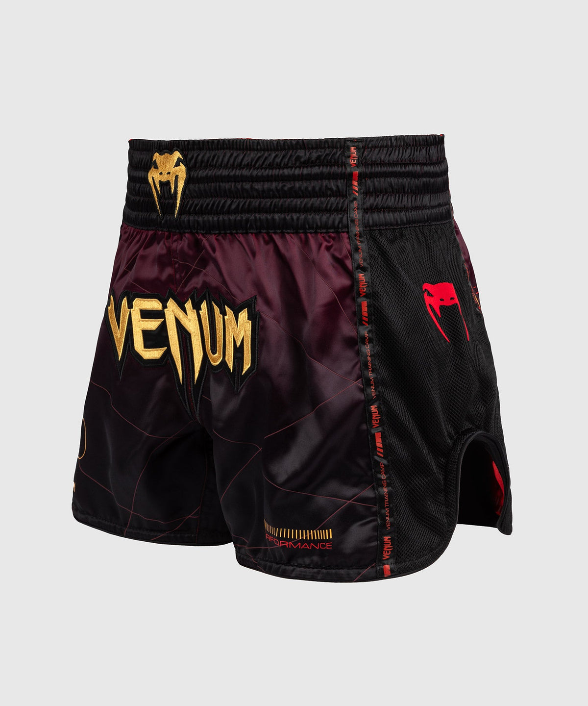 Venum Tactical XT Pantaloncini da Muay Thai - Nero/Bordolese/Oro
