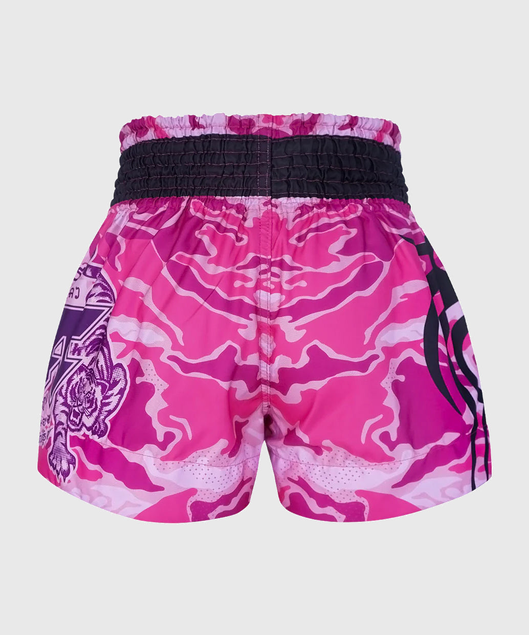 Tuff Pink Military Camouflage Pantaloncini da Muay Thai - Rosa/Nero