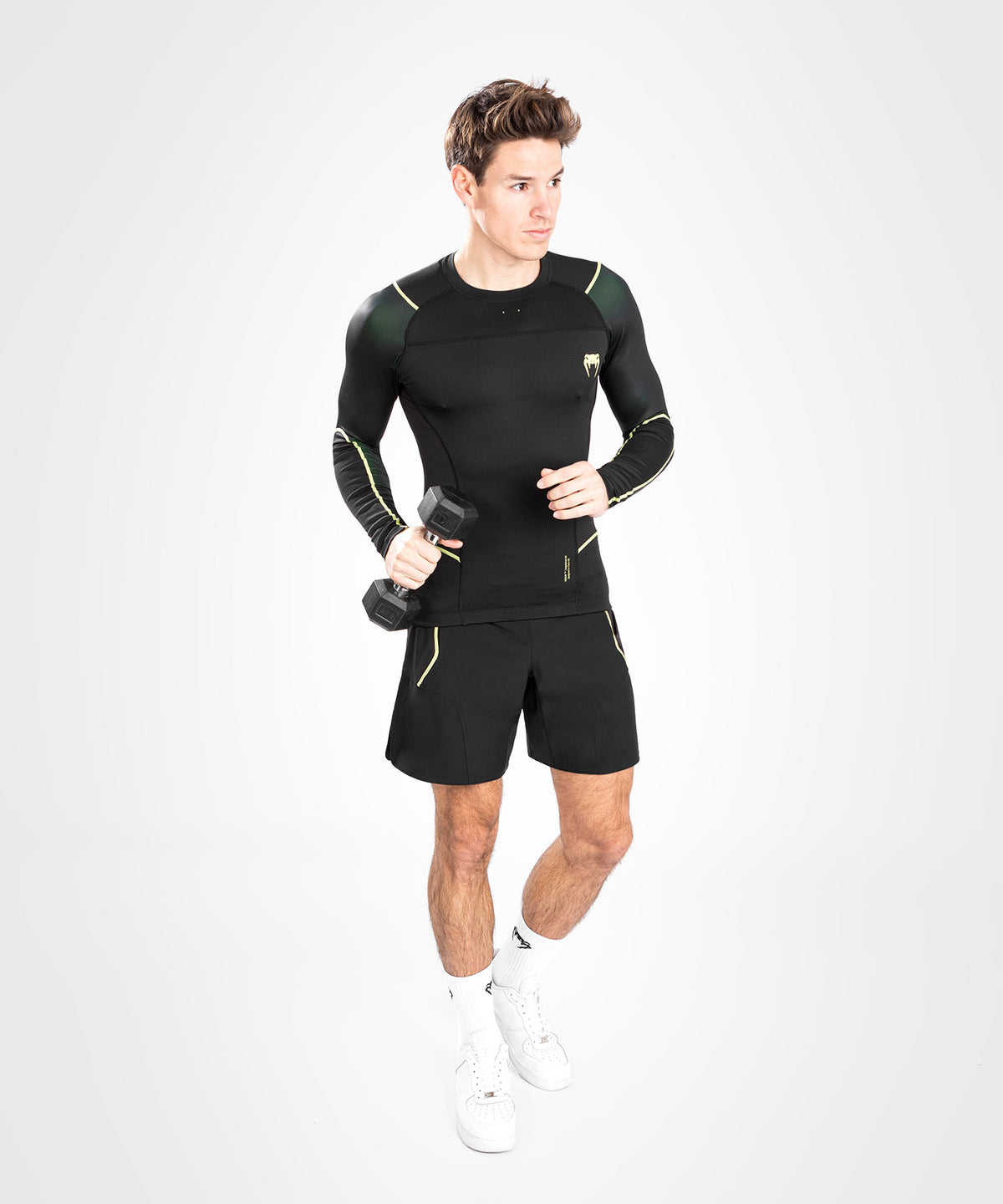 Venum Fusion 2.0 Herren Rashguard - lange Ärmel - schwarz/gelb