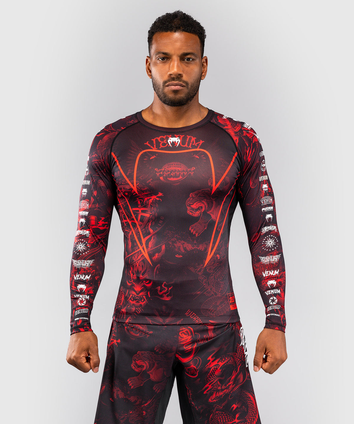 Venum 20th Anniversary Rashguard Manga Larga - Negro/Rojo