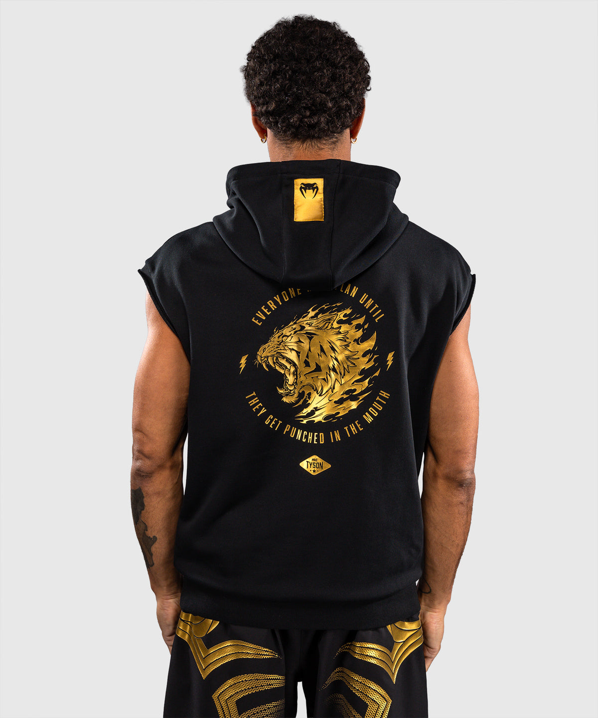 Venum x Mike Tyson Tiger Ärmelloser Kapuzenpullover - Schwarz/Gold