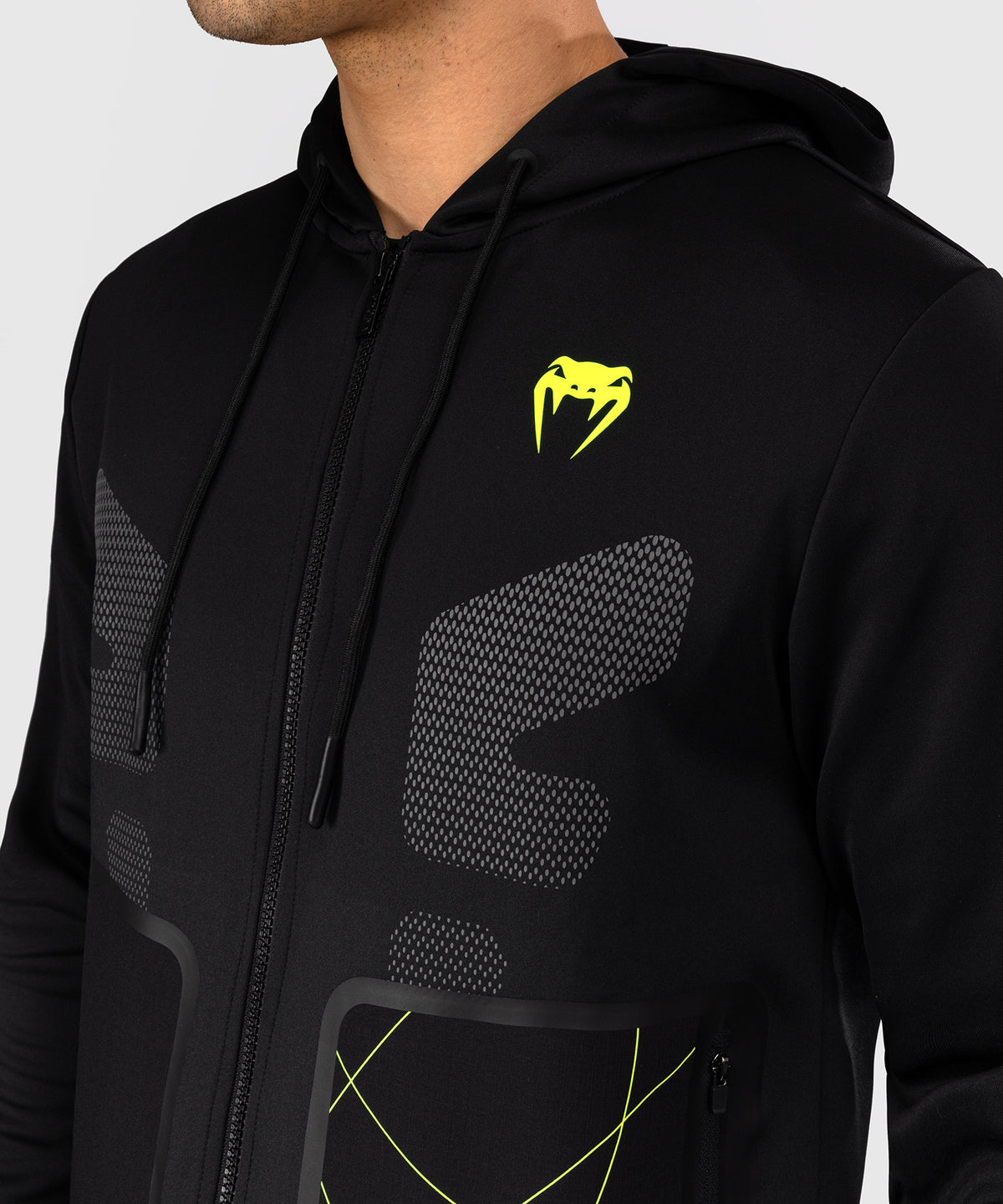 Venum Training Camp 4.0 Full Zip Hoodie - Black/Neon Green