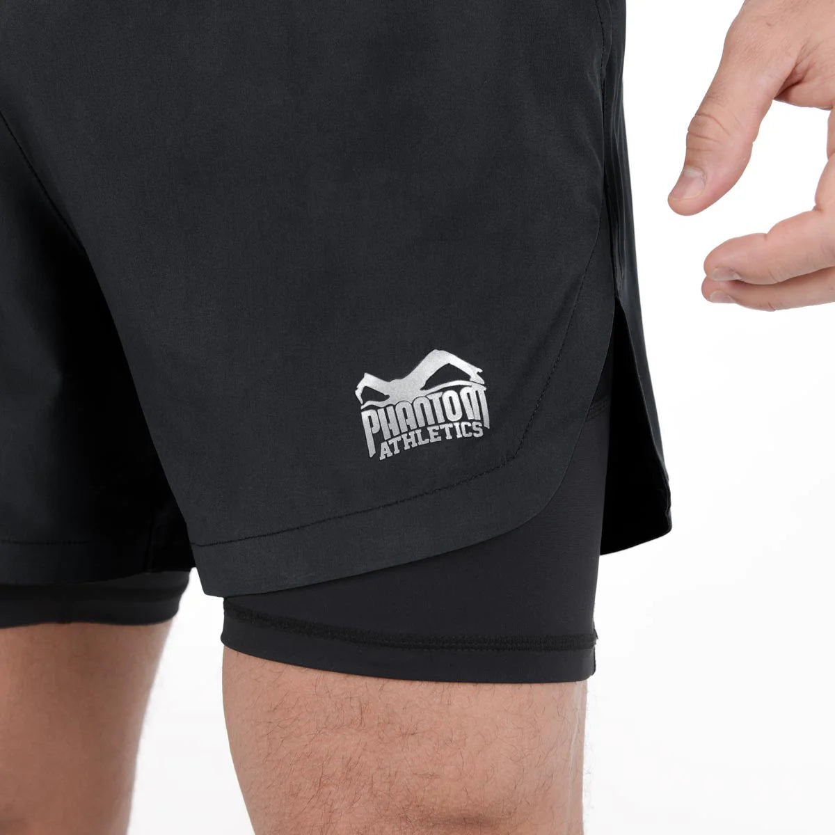 Phantom Athletics Laser 2 en 1 Pantalones Cortos de Entrenamiento - Negro