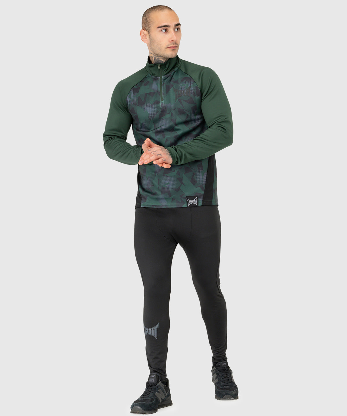 Tapout Training Graphic T-shirt a Maniche Lunghe - Verde/Nero