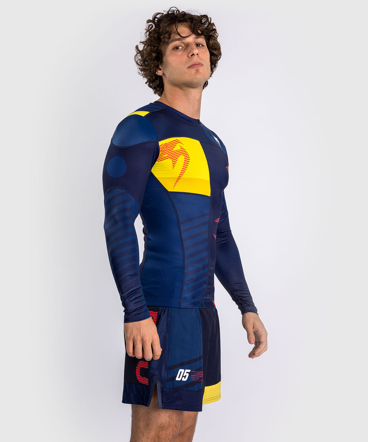 Venum Sport 05 Rashguard Long Sleeves - Blue/Yellow