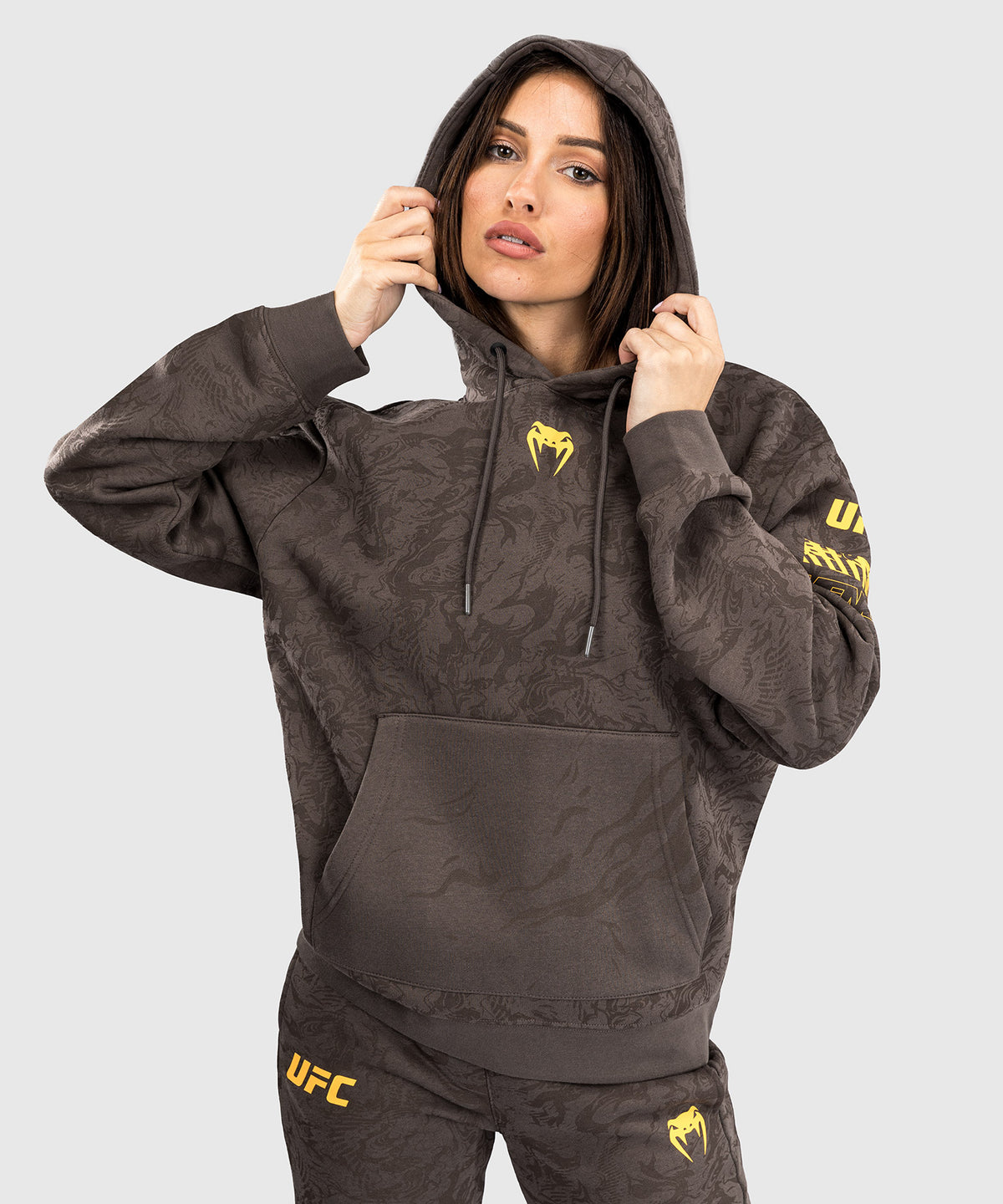 UFC Fusion by Venum Fight Week Felpa con Cappuccio per Donna - Marrone terra