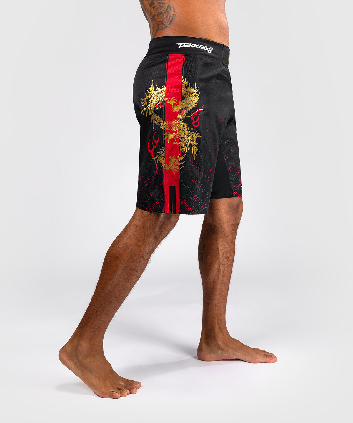 Venum x TEKKEN 8 - Marshall Law Fight Shorts - Schwarz/Rot/Gold