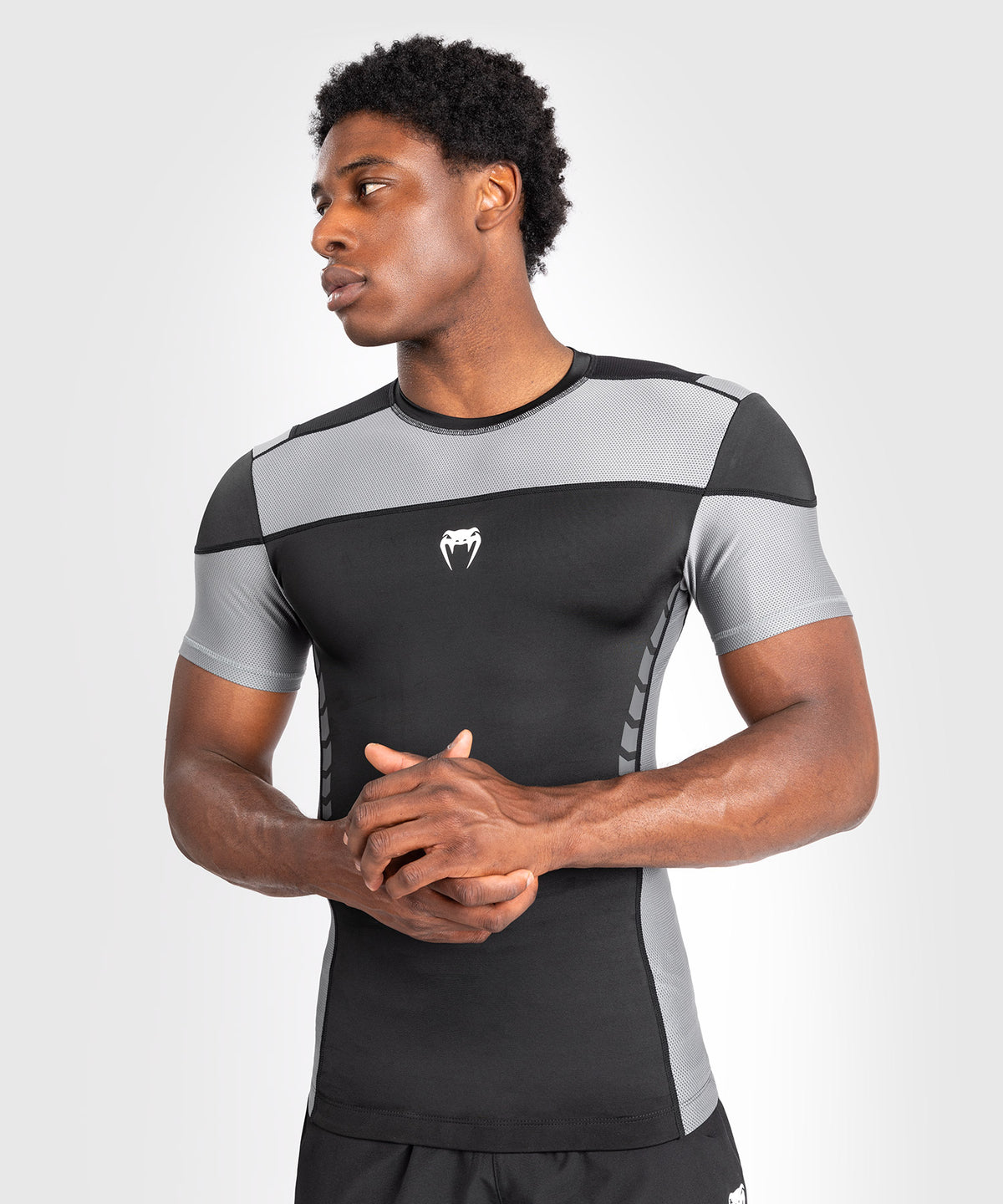 Venum Tempest Rashguard De Manga Corta para Hombre - Negro/Gris