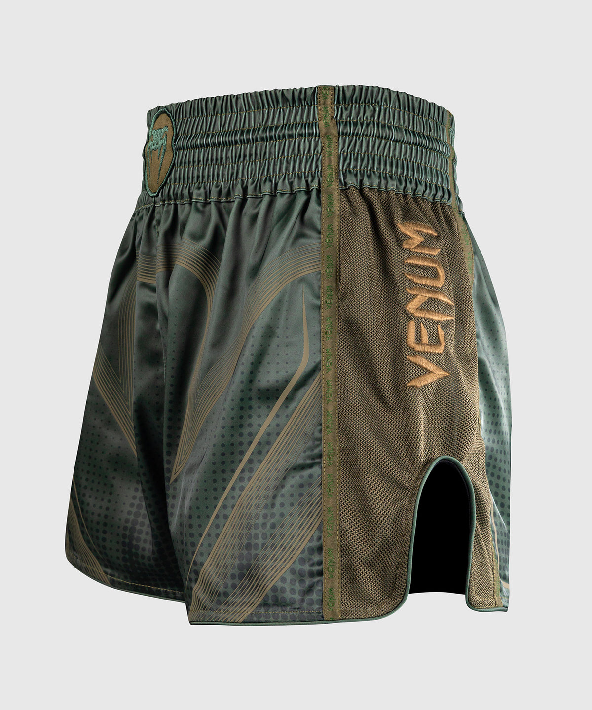 Short de Muay Thaï Venum Stealth – Kaki/Vert Foncé