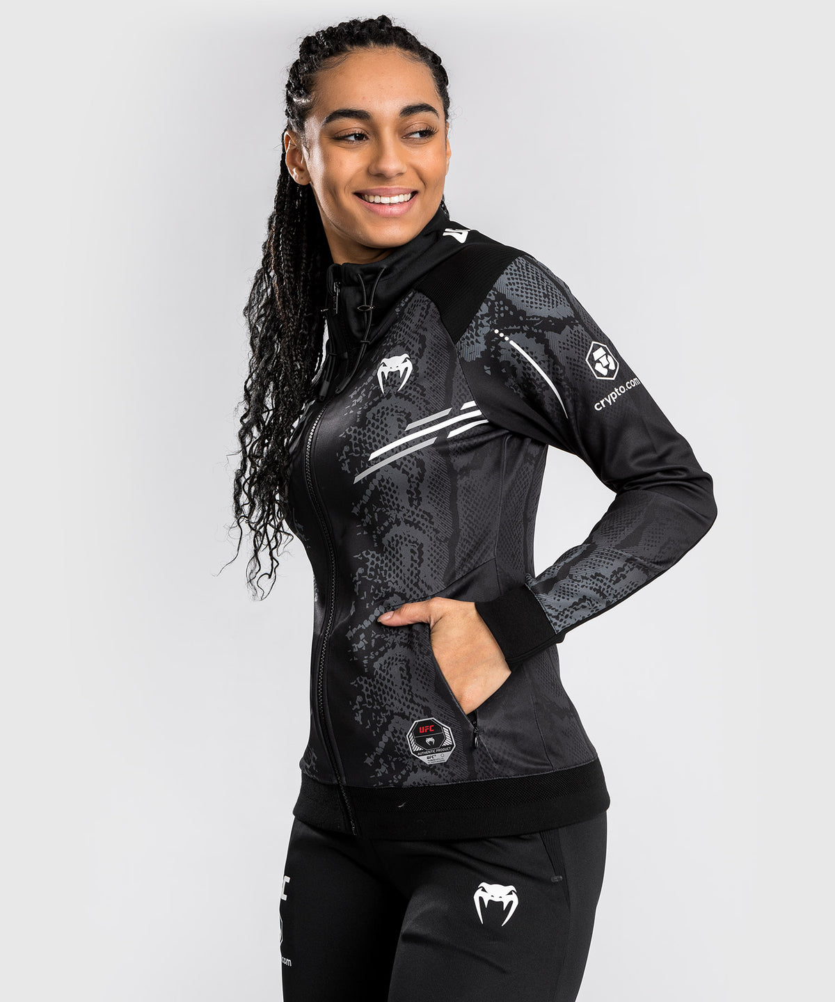 UFC Adrenaline by Venum Authentic Fight Night Women’s Walkout Hoodie - Black