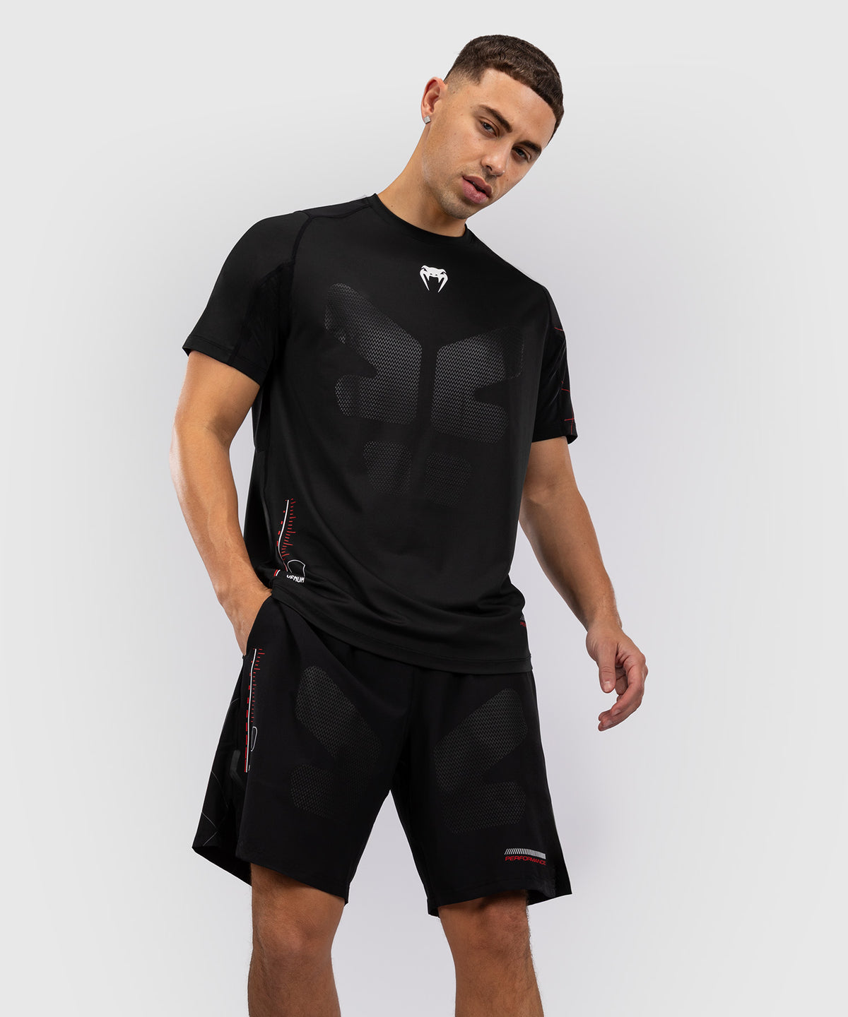 Venum Tactical XT Camiseta Dry Tech Hombre - Negra/Roja Fuego