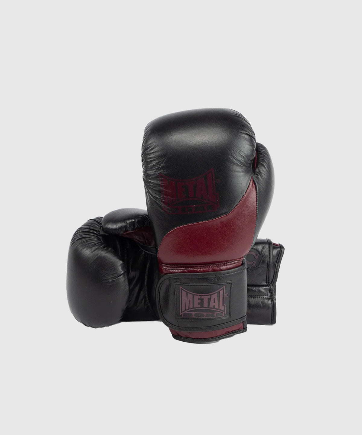 Metal Boxe Metal Omega Guantoni da Boxe in Pelle - Nero/Bordeaux