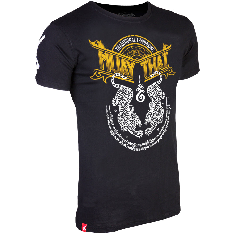 8 Weapons Sak Yant Tigers Muay Thai Camiseta - Negro