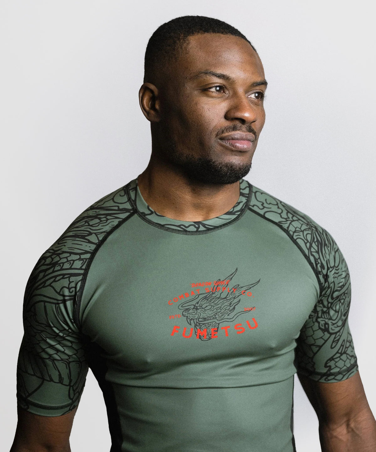 Rashguard À Manches Courtes Fumetsu Dragon Slayer - Kaki/Orange