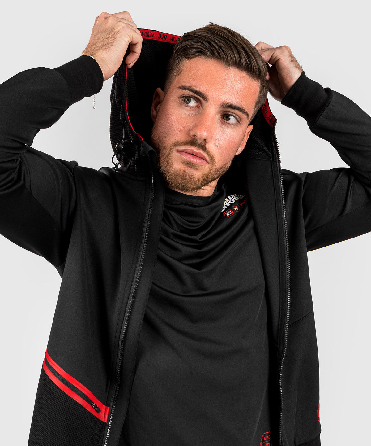 Sweatshirt zippé à capuche pour Hommes UFC Adrenaline by Venum Fight Week - Noir
