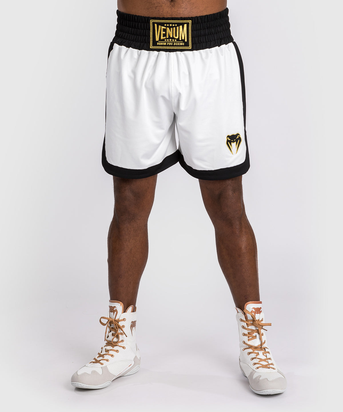 Short de boxe Venum Classic - Blanc/Noir