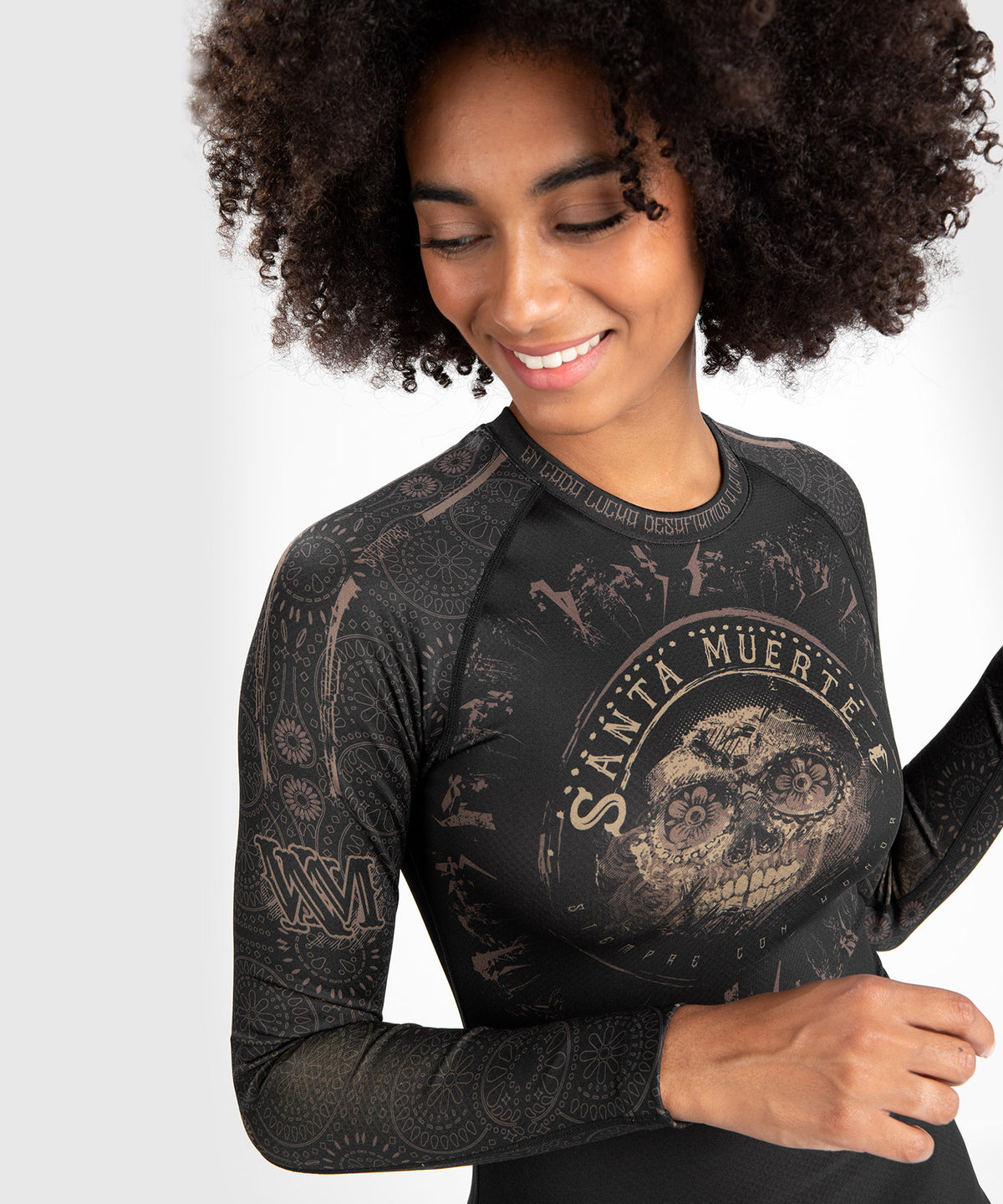 Venum Frauen Santa Muerte Dark Side - Rashguard Langarm - Schwarz/Braun