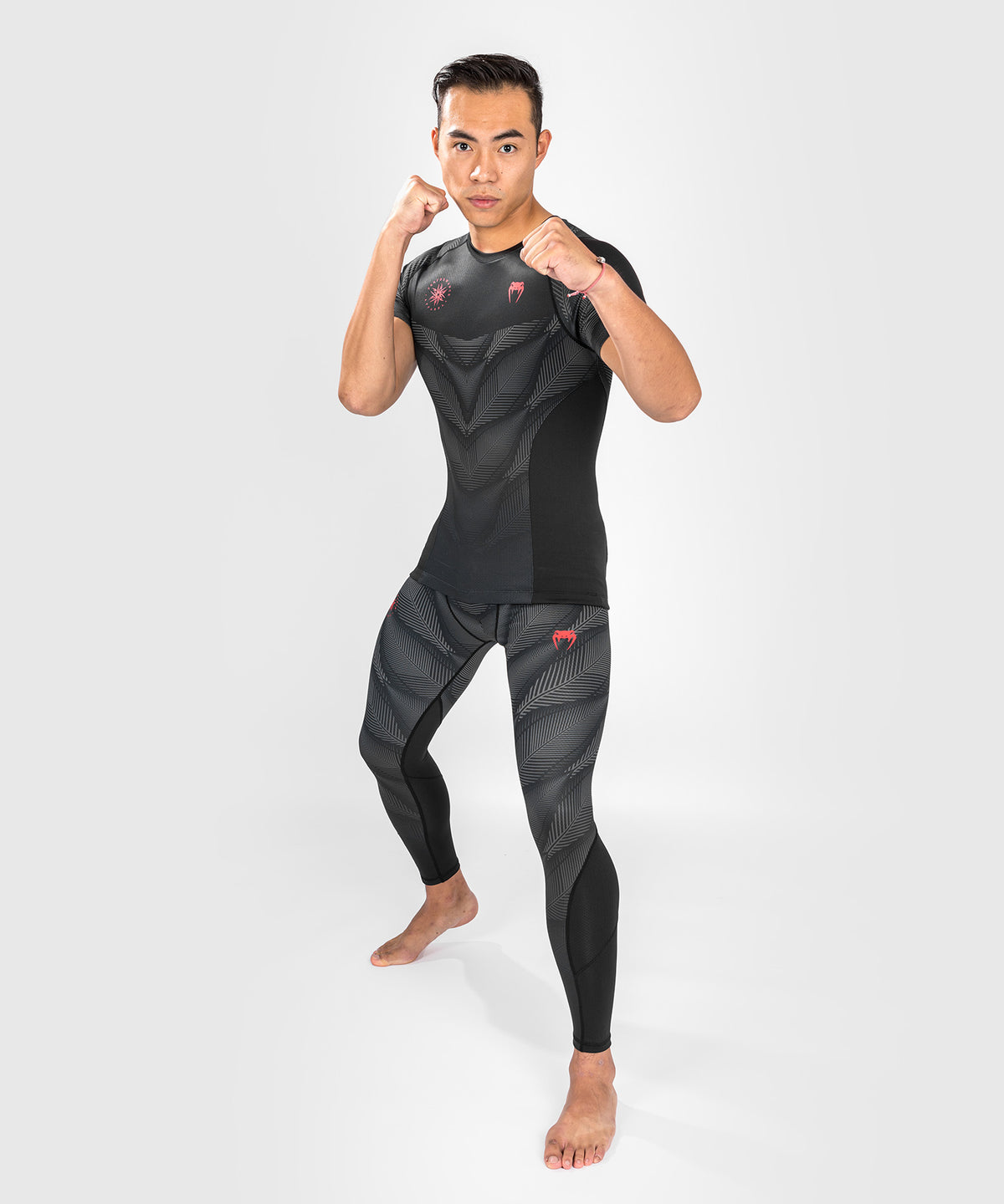 Maglietta Venum Phantom Compression - Maniche corte - Nero/Rosso