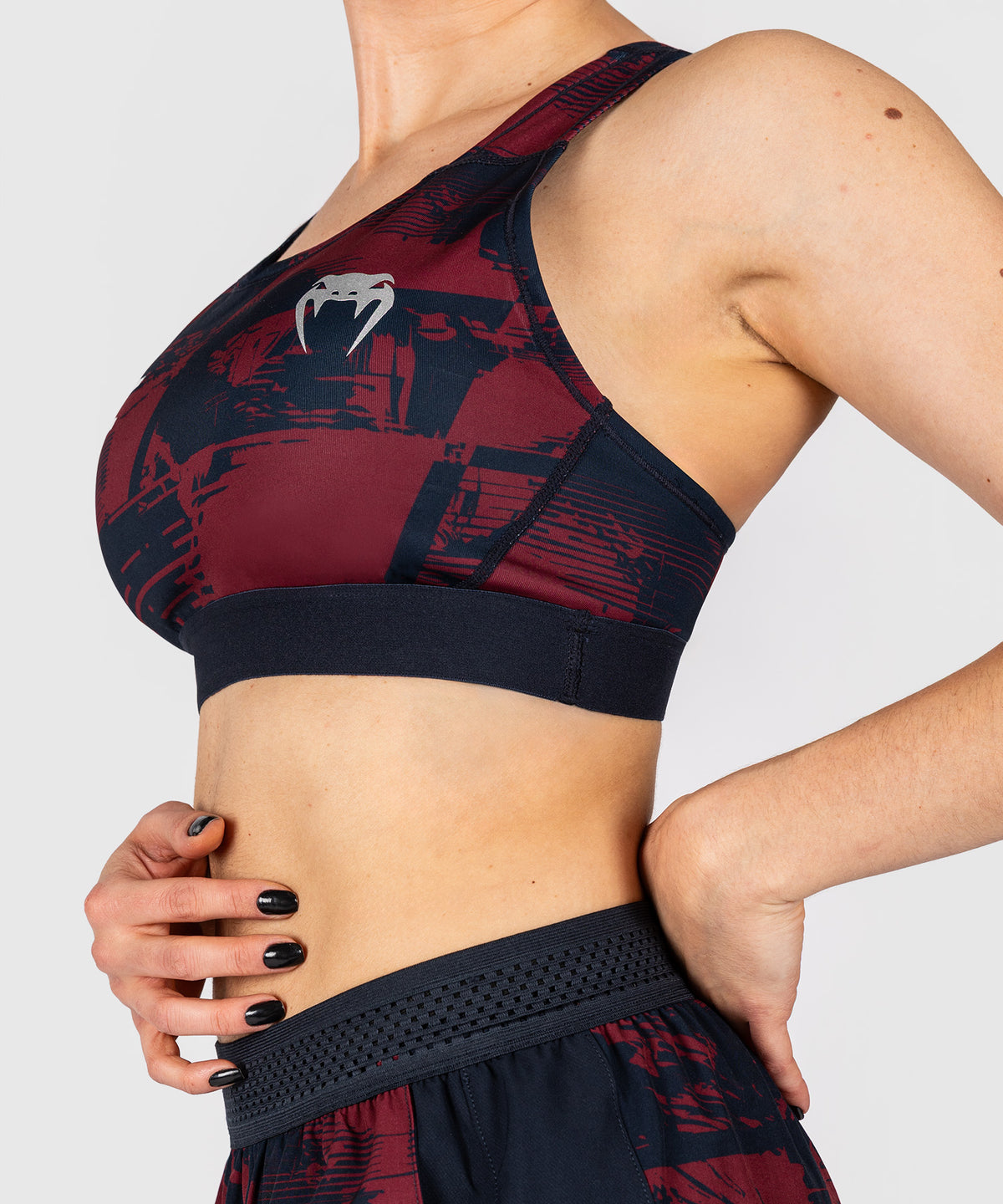Brassière de sport Femme UFC Zenith by Venum Authentic Fight Week - Bleu marine/Bordeaux/Argent