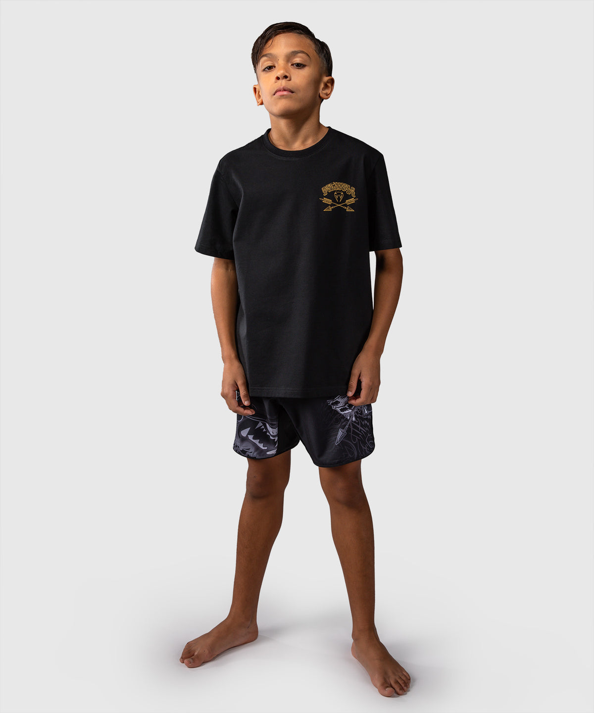 Venum Wolf Atak Kinder T-Shirt – Schwarz/Grau
