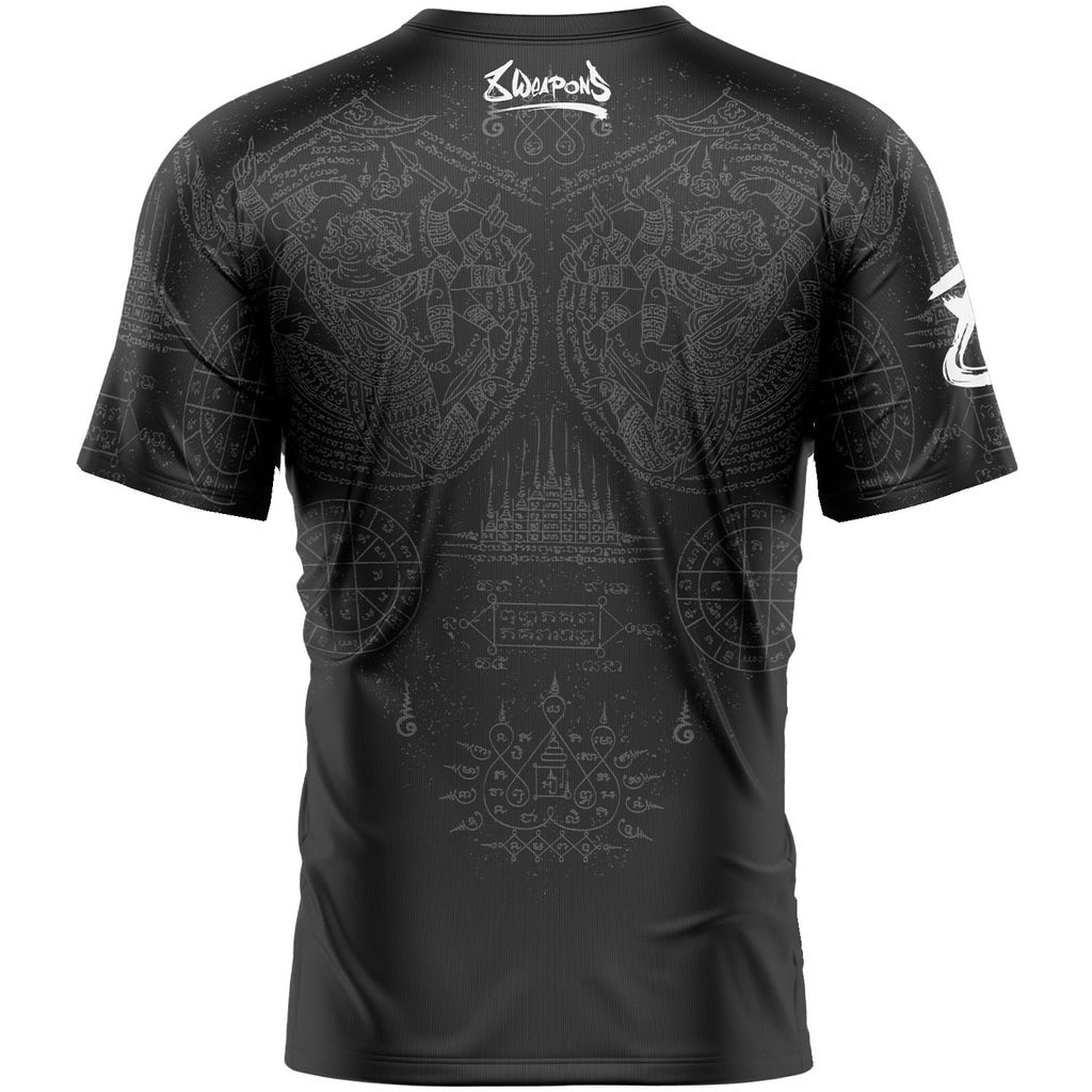 8 Weapons Functional Hanuman Yant Camiseta - Negro/Grau