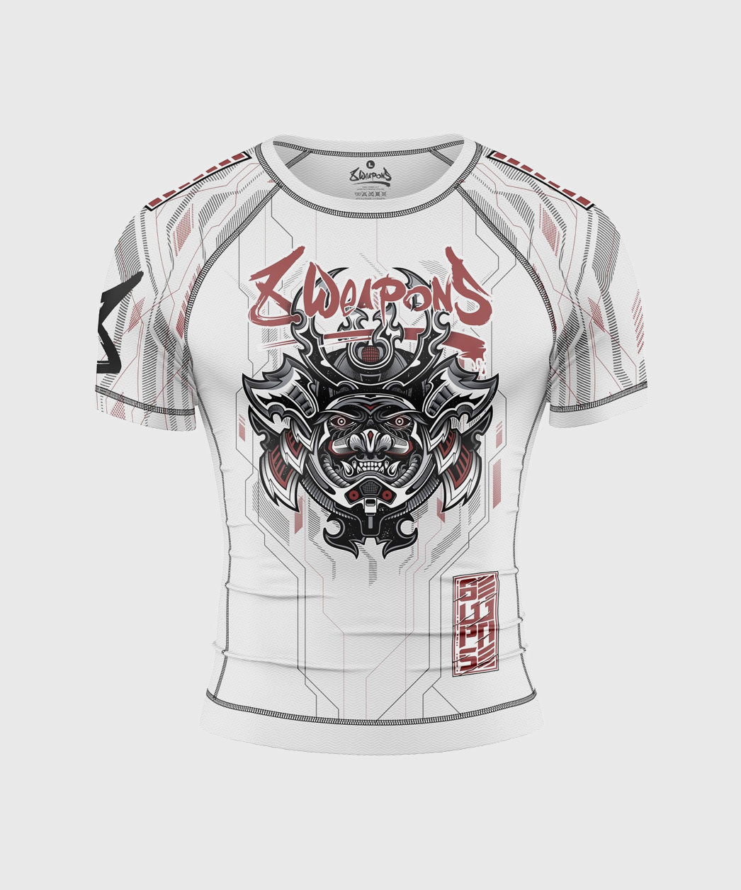 8 Weapons Samurai 2.0 Short Sleeve Rashguard - White/Red