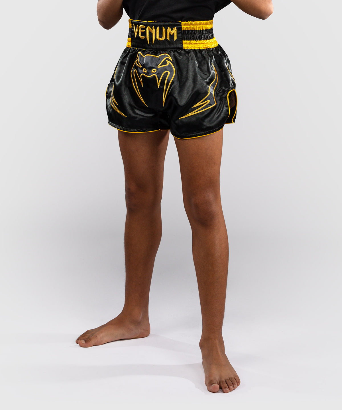 Venum Bangkok Fury Muay-Thai-Shorts für Kinder - Schwarz/Gold