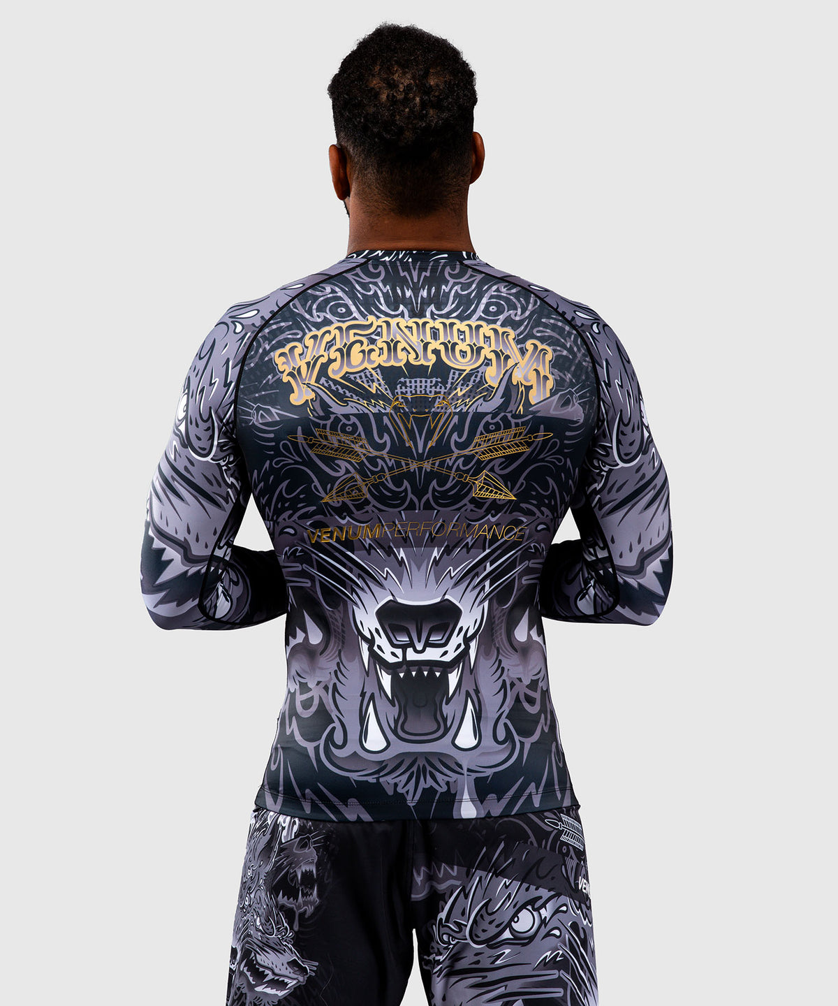 Venum Wolf Atak Rashguard a Maniche Lunghe – Nero/Grigio