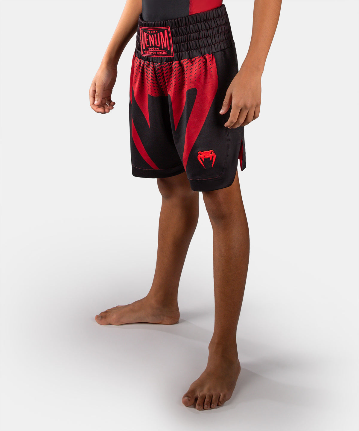 Short de Boxe Pour Enfant Venum Attack - Noir/Rouge