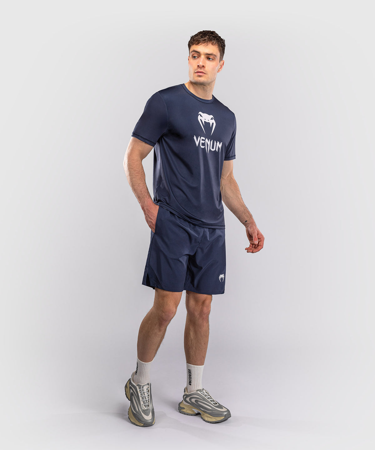 Venum Classic Dry Tech T-Shirt - Navy Blue/White