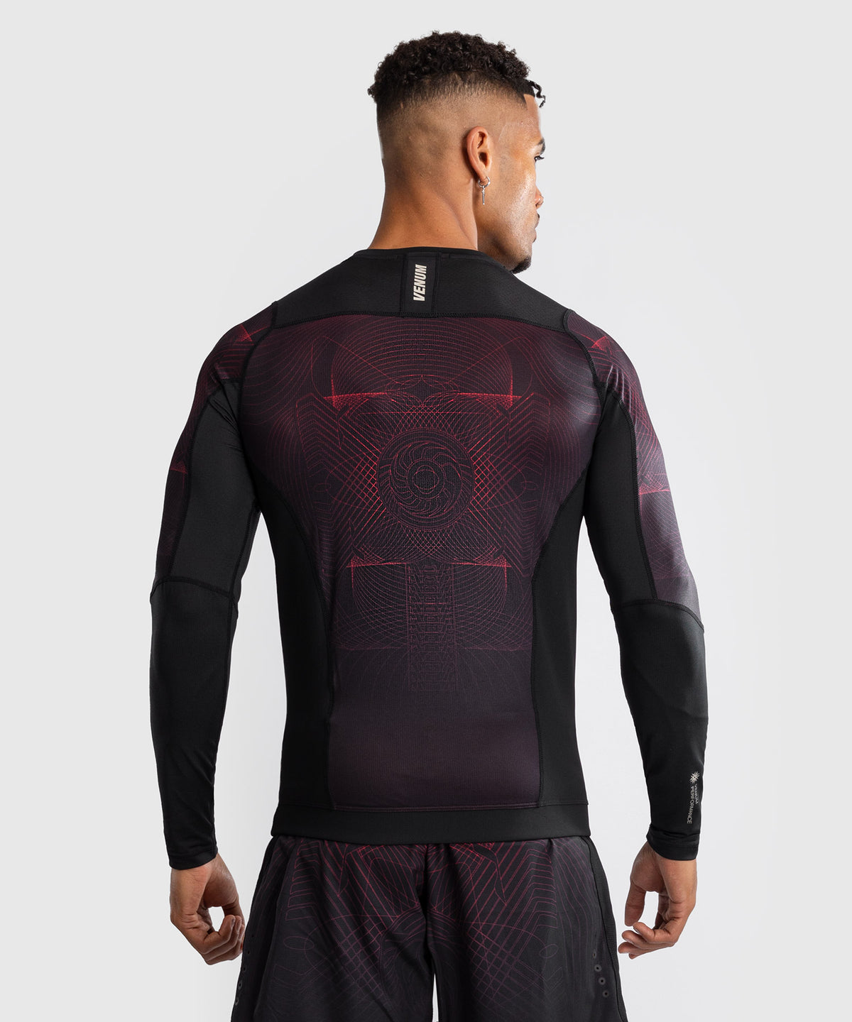 Venum G-Fit Air Herren Langarm Rashguard - Tiefschwarz/Feuerrot