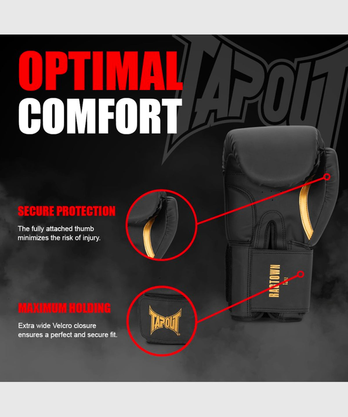 Gants de Boxe Tapout Ragtown - Noir/Or