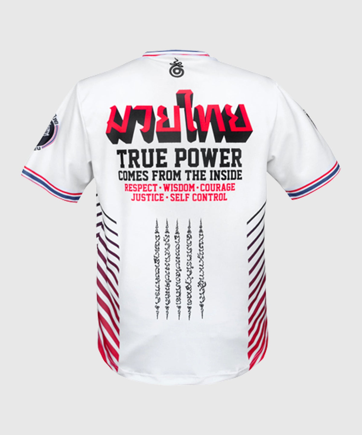 Tuff Dry Fit True Power Twin Tigers Yantra Muay Thai Maglietta - Bianco