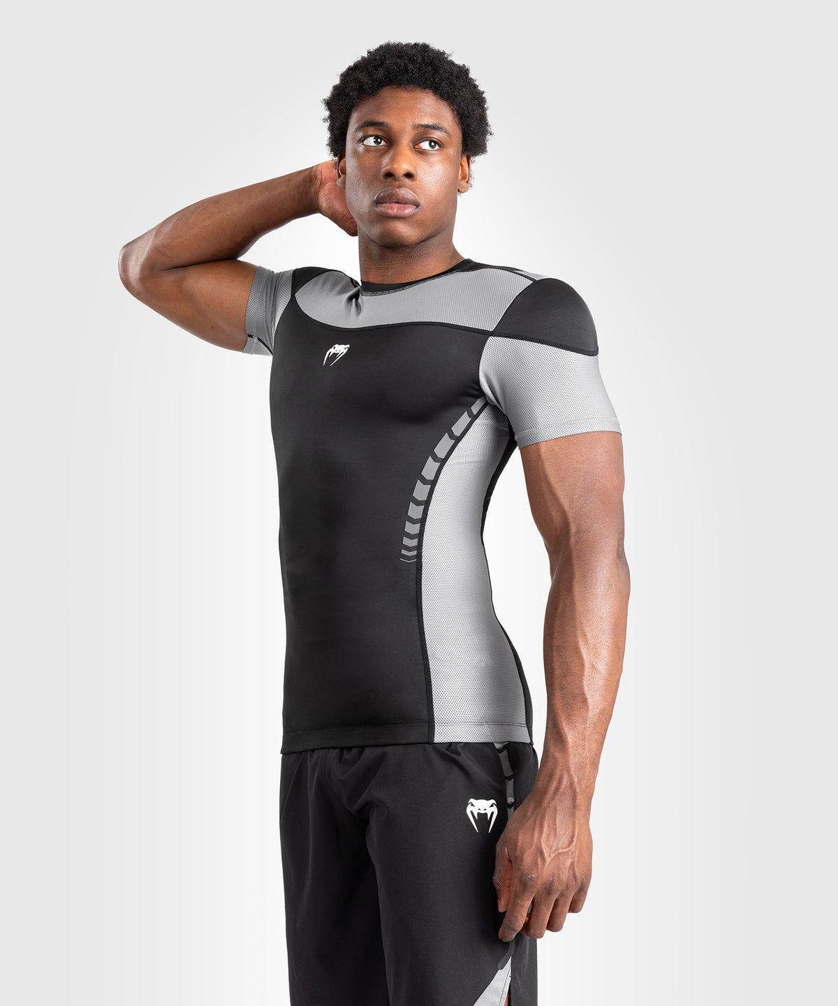 Venum Tempest Rashguard De Manga Corta para Hombre - Negro/Gris