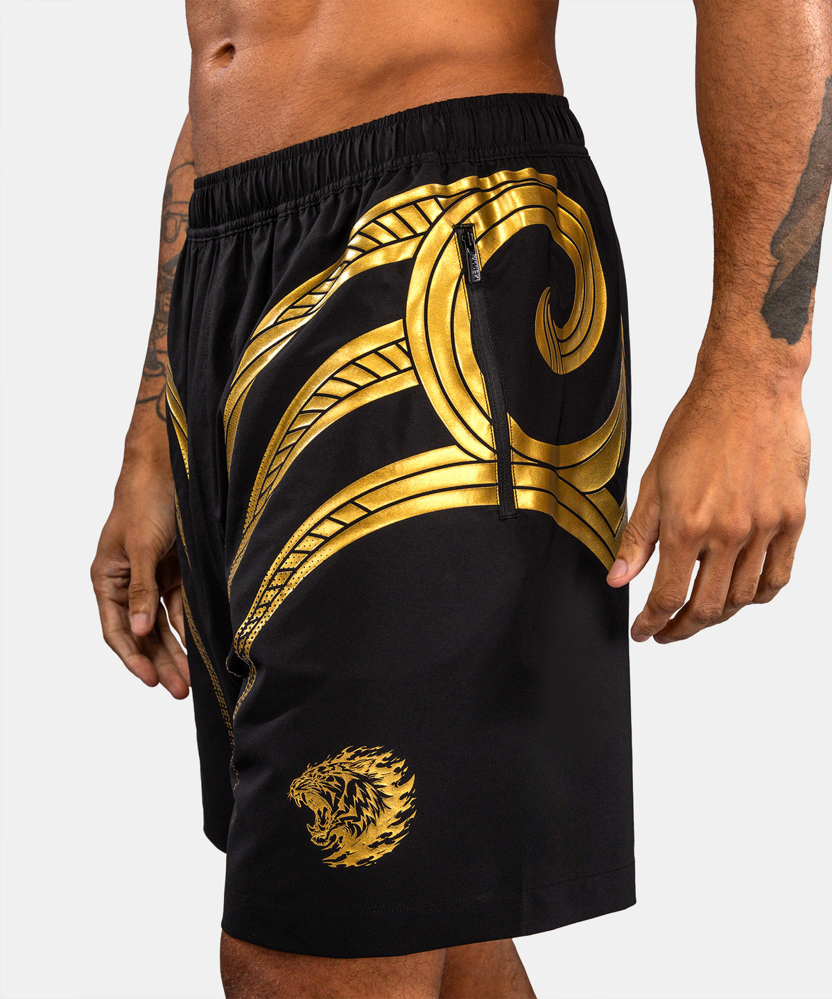 Venum x Mike Tyson Tiger Training Shorts - Black/Gold