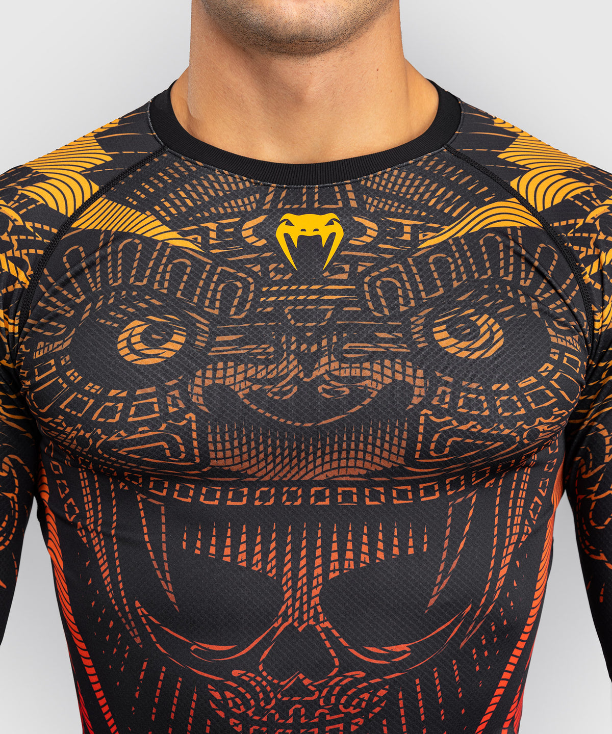 Venum Quetzal Fury Rashguard De Manga Larga - Negro/Fury Rojo/Mandarina