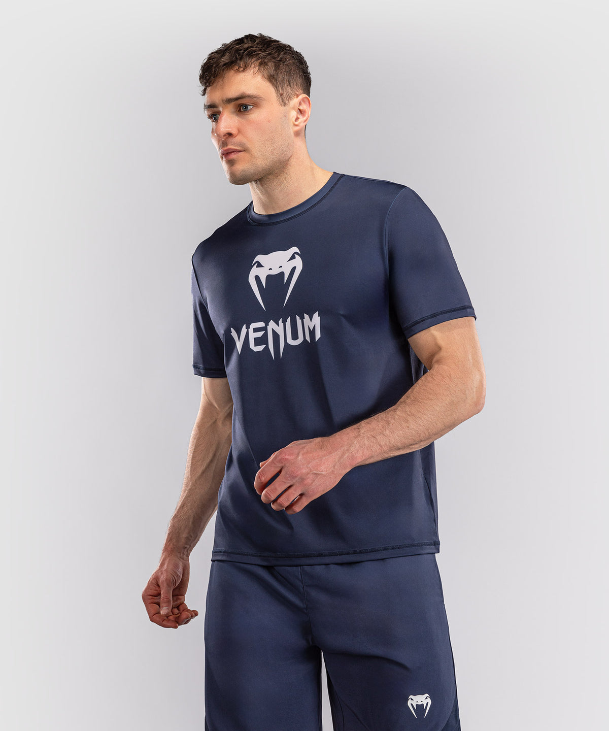 Venum Classic Dry Tech T-Shirt - Navy Blue/White
