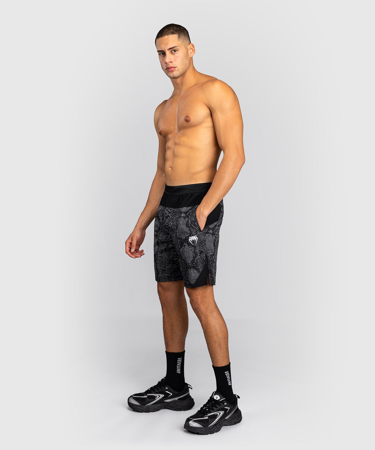 Venum G-Fit Scales Pantaloncini da Allenamento – Nero/Grigio Carbone