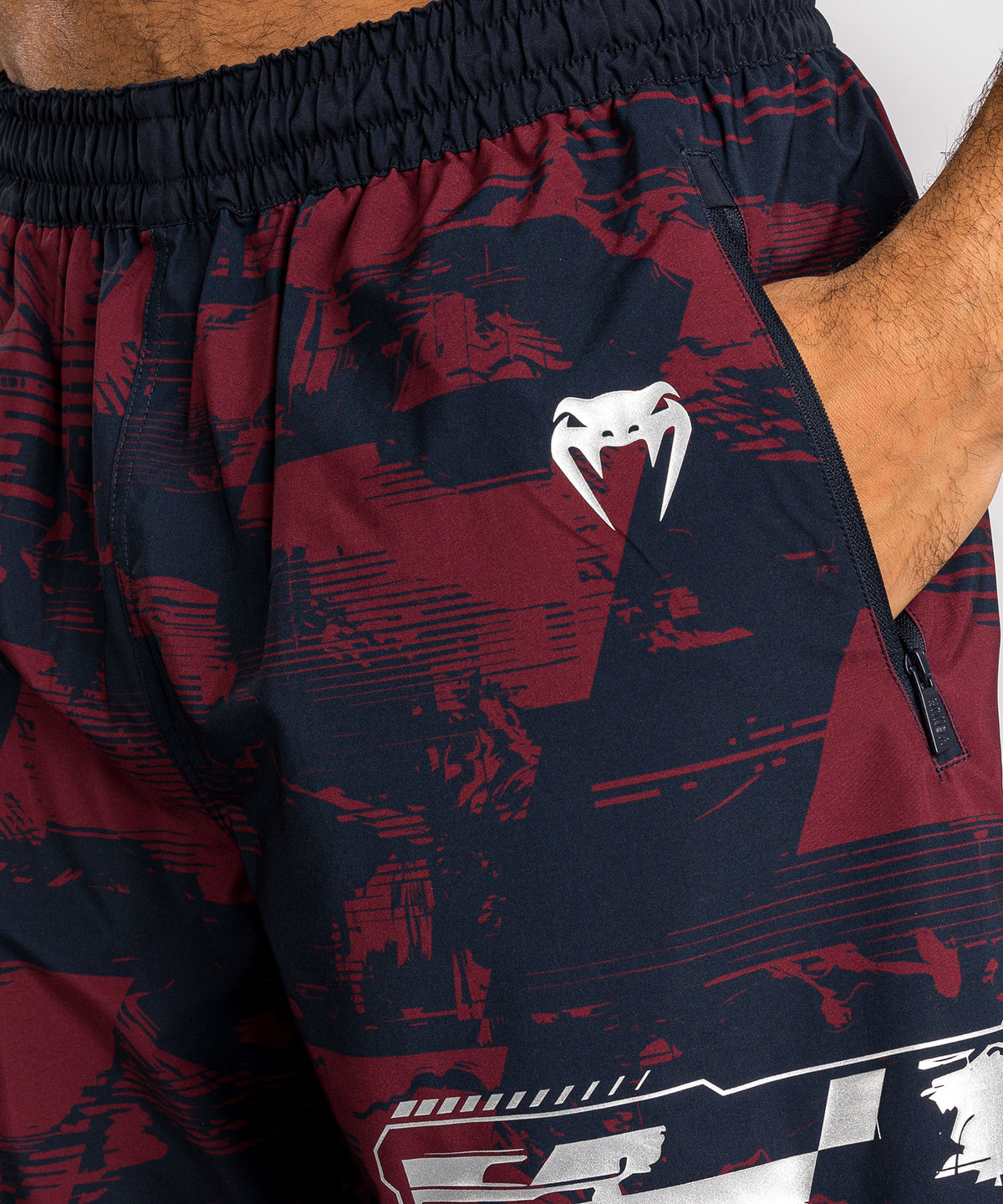 UFC Zenith by Venum Authentic Fight Week Performance Short Herren - Marineblau/Burgunderrot/Silber