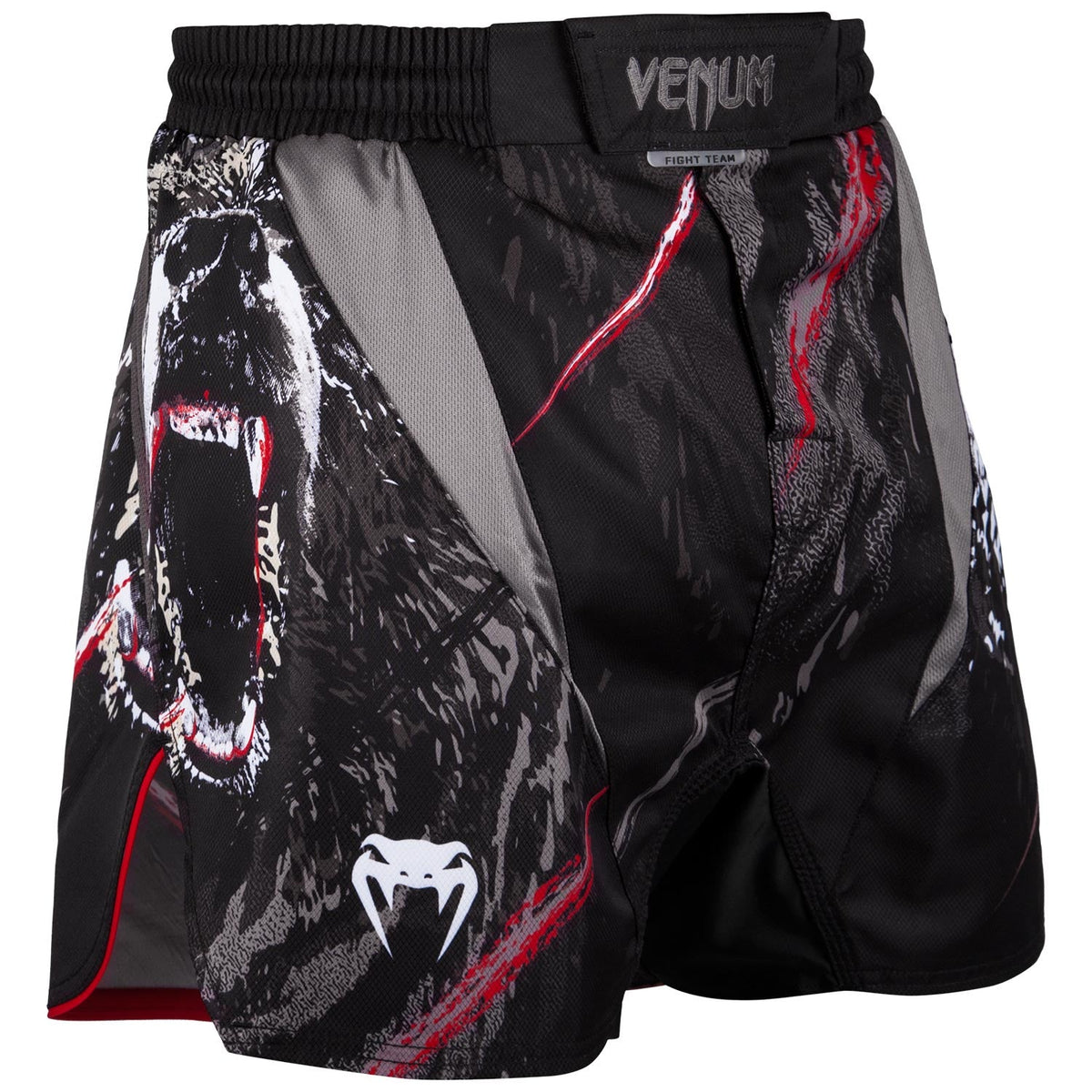 Fightshort court Venum Grizzli - Noir/Blanc