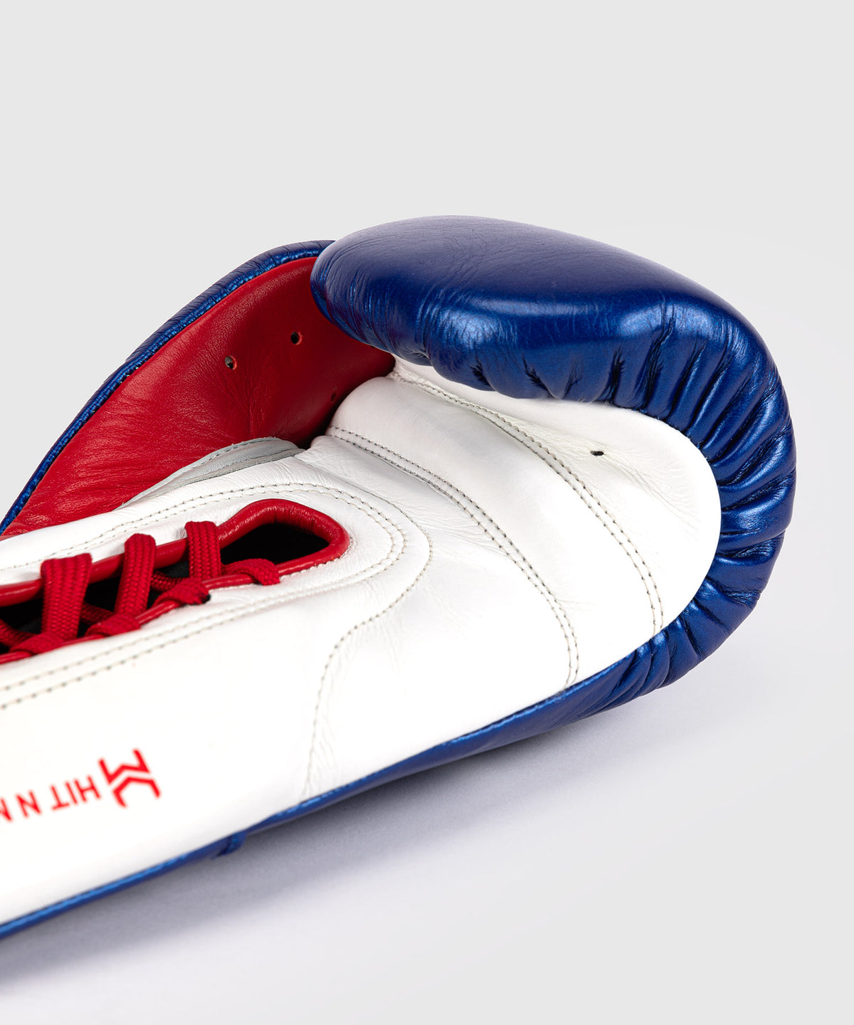 Hit N Move All Day® Pro Grip Plus Guantes de Boxeo con Cordones - Azul/Blanco/Rojo