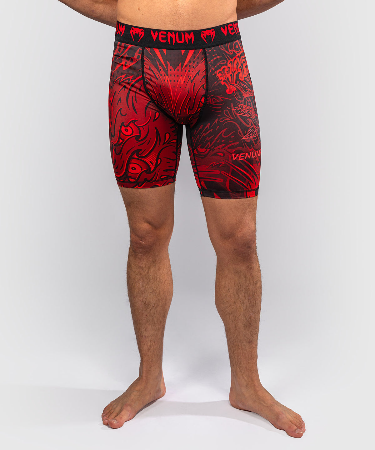 Venum Wolf Atak Vale Tudo Shorts - Black/Red