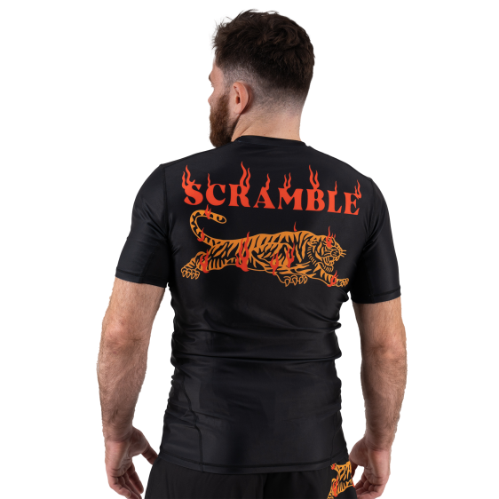 Scramble Burning Tiger Rashguard - Schwarz
