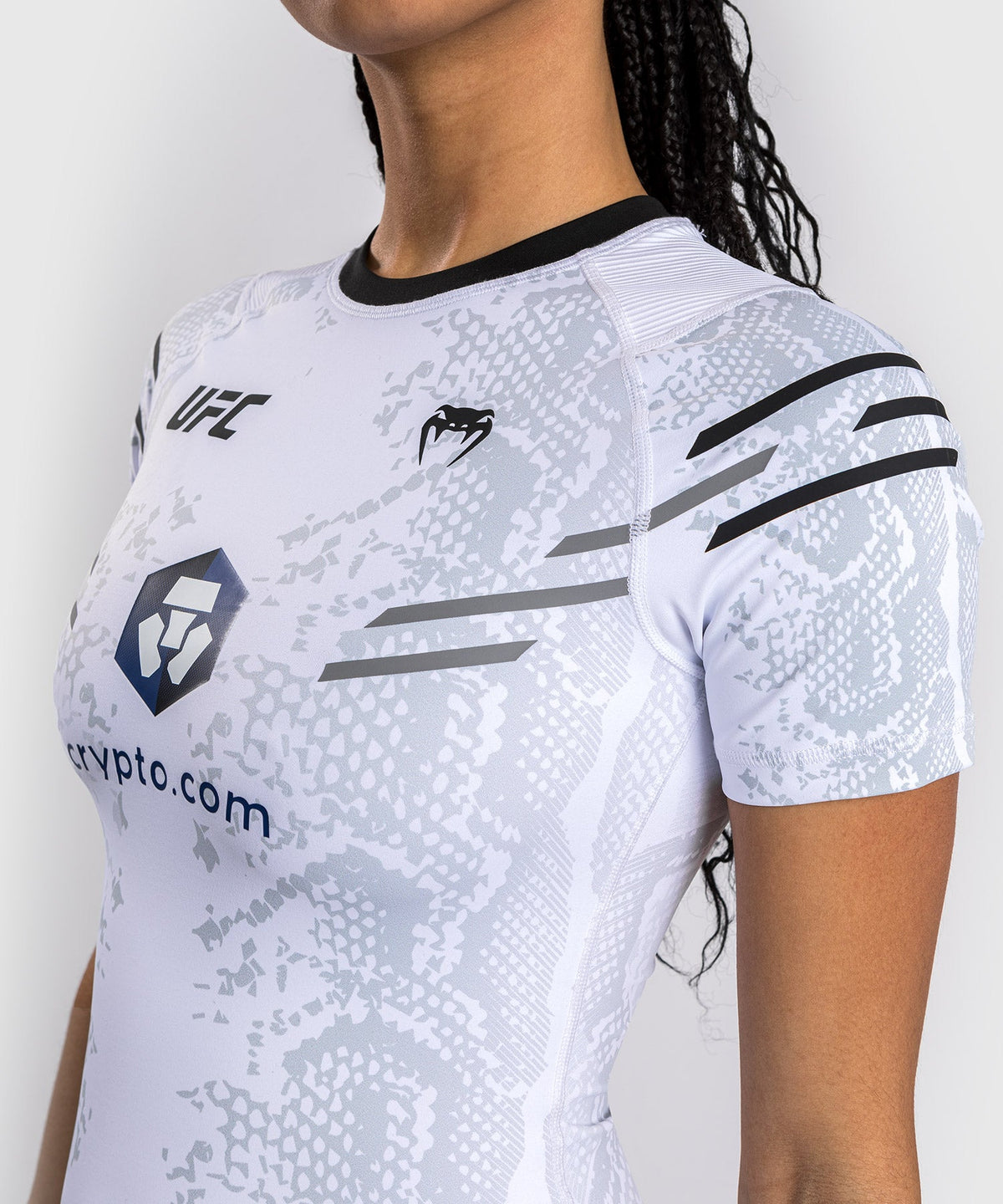 Kurzarm-Rashguard für Damen UFC Authentic Adrenaline Fight Night By Venum - Weiß
