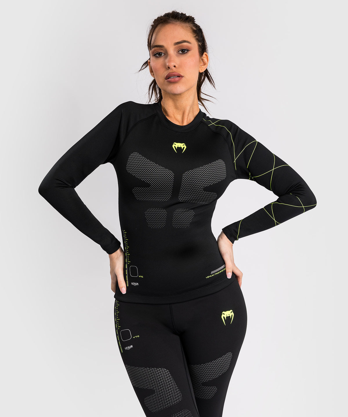 Venum Training Camp 4.0 Lycra de manga larga - Negro/Verde neón