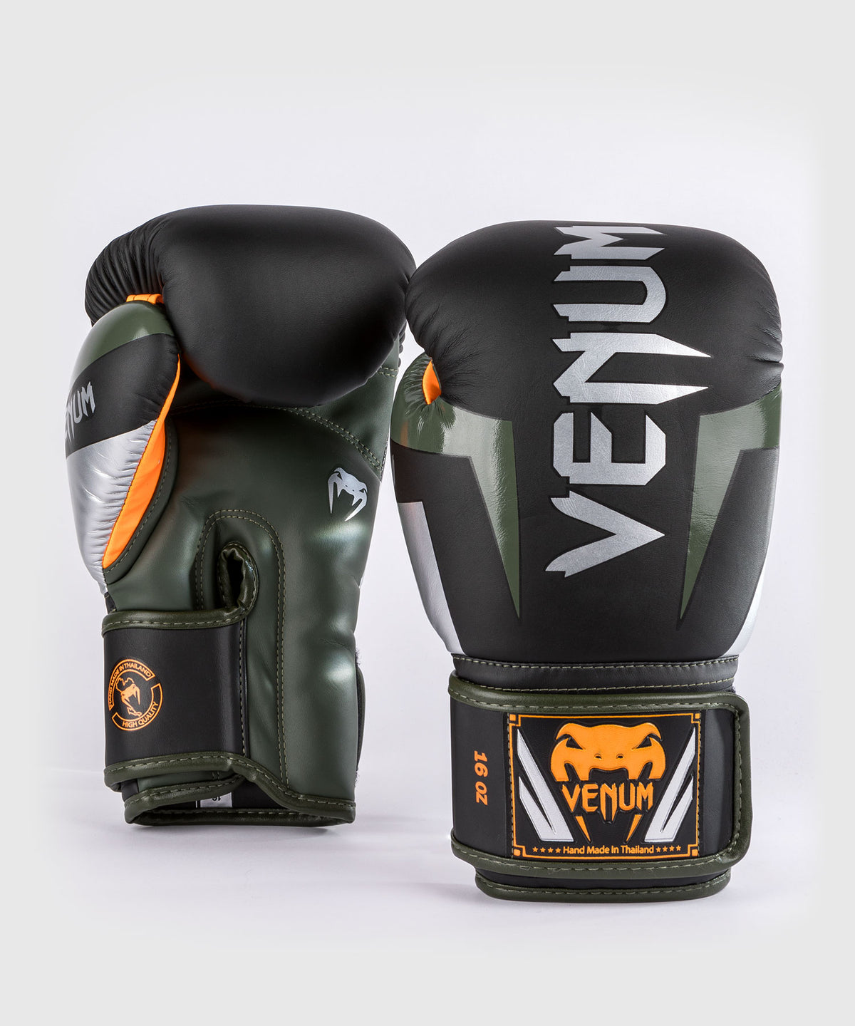 Venum Elite Guantes de Boxeo - Negro/Plata/Caki