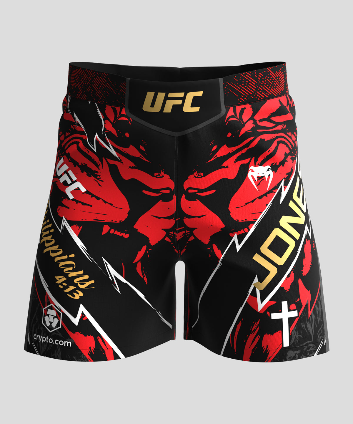 UFC Unrivaled by Venum Jon Jones Pantalones Cortos de Lucha para Hombres - Rojo