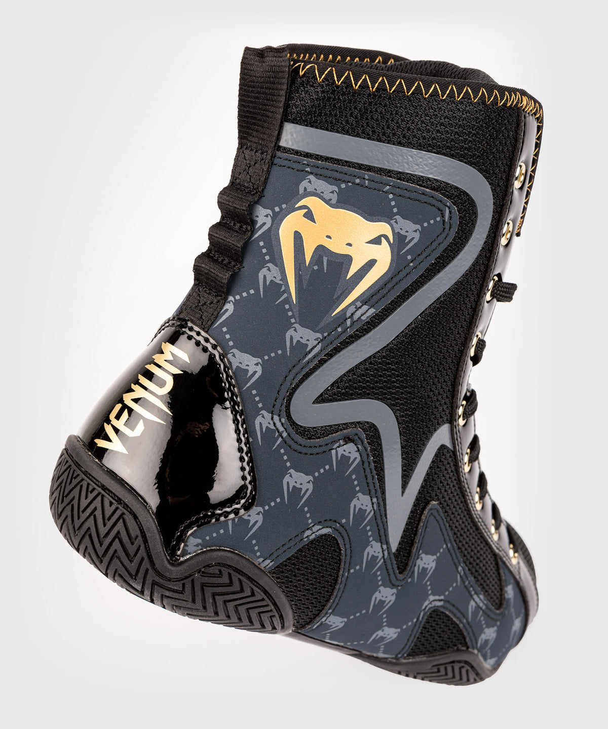 Venum Elite Evo Monogram Boxing Shoes - Black/Navy Blue