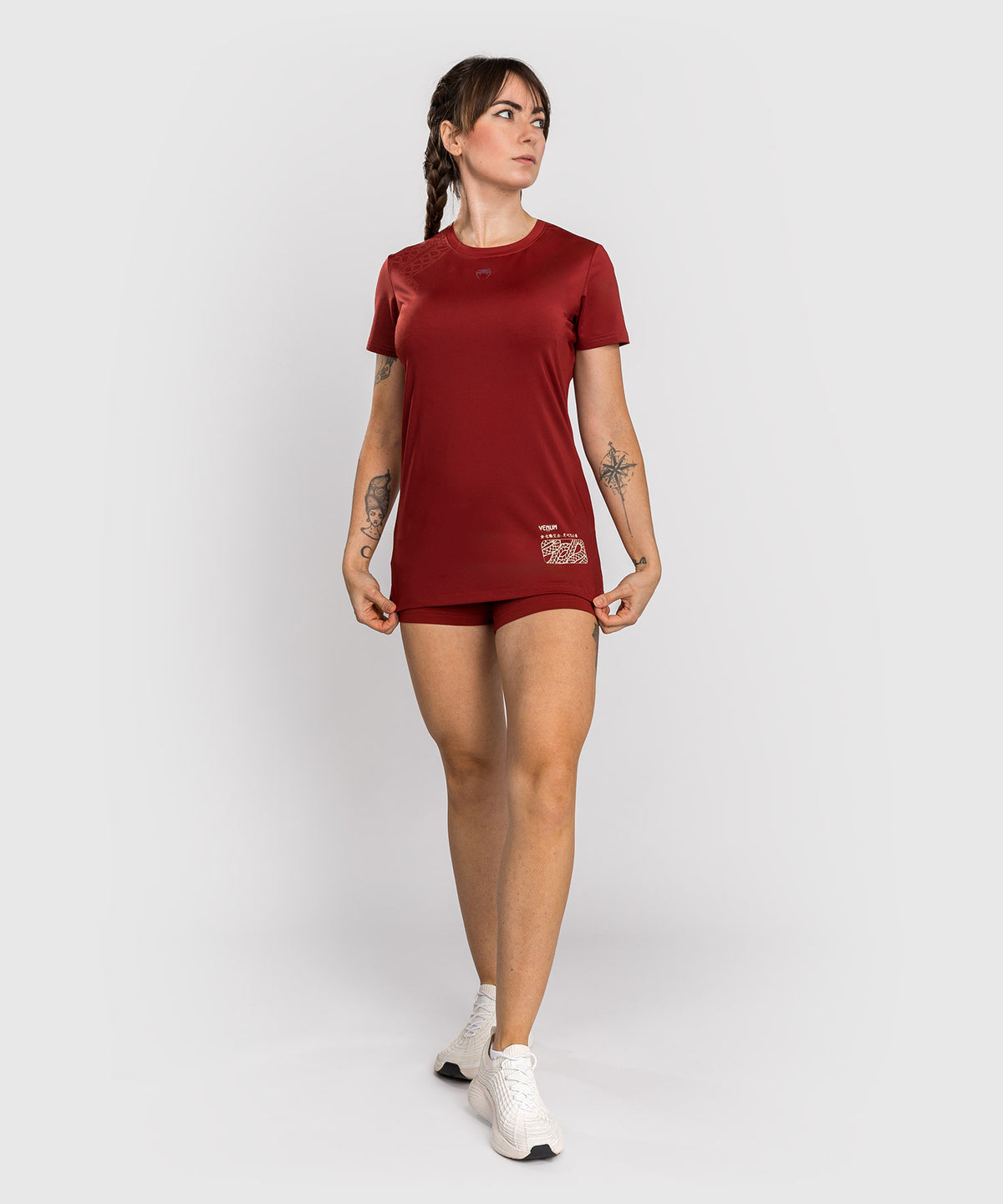 Venum Serpenti Women’s Dry-Tech T-Shirt - Burgundy/Ivory
